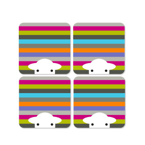 Peep Stripe Coaster - Set of 4