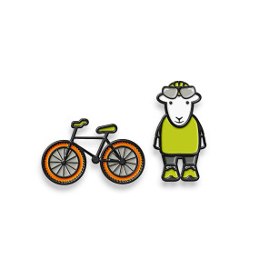 Cyclist Pin Badge Set