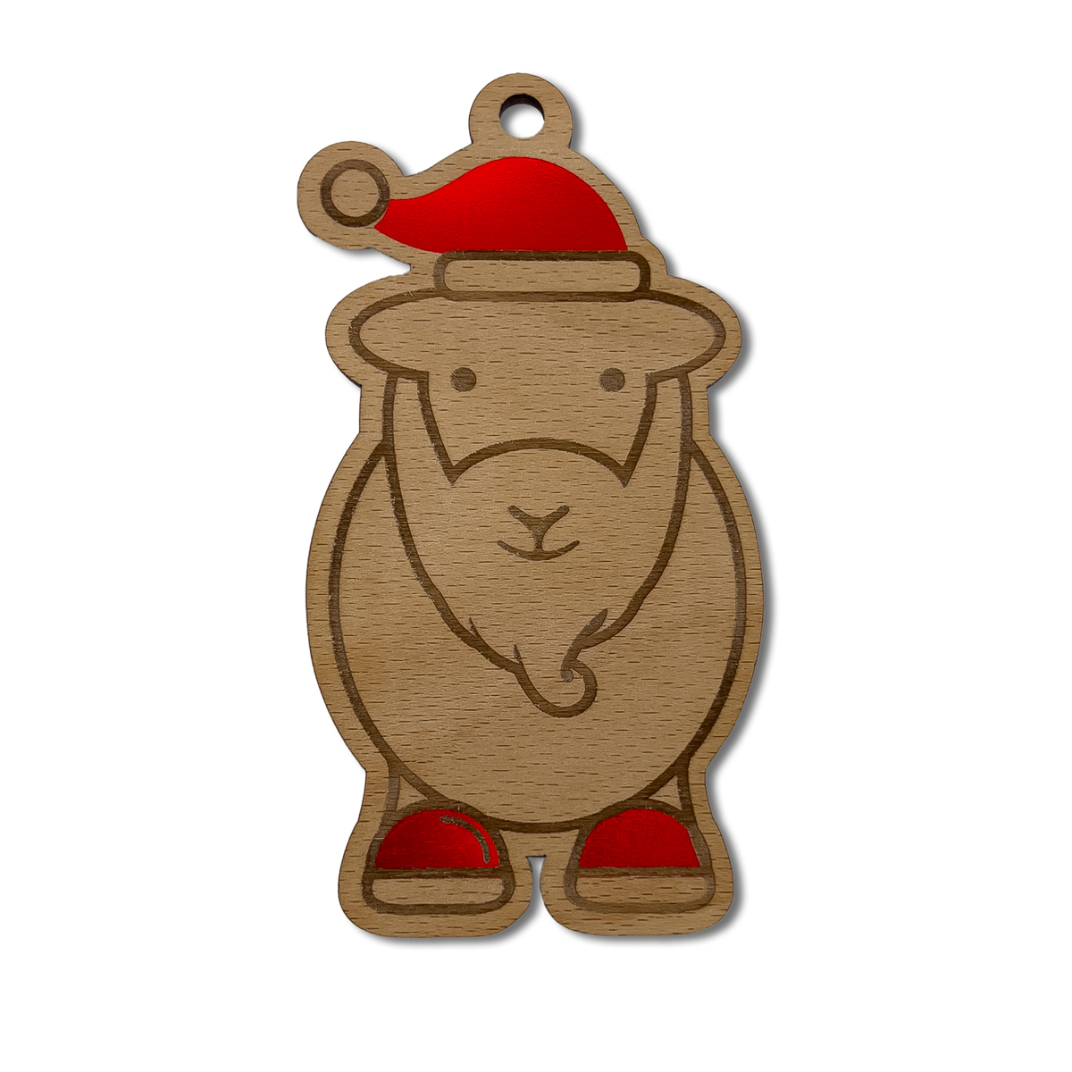 Herdy Santa wooden christmas tree decoration