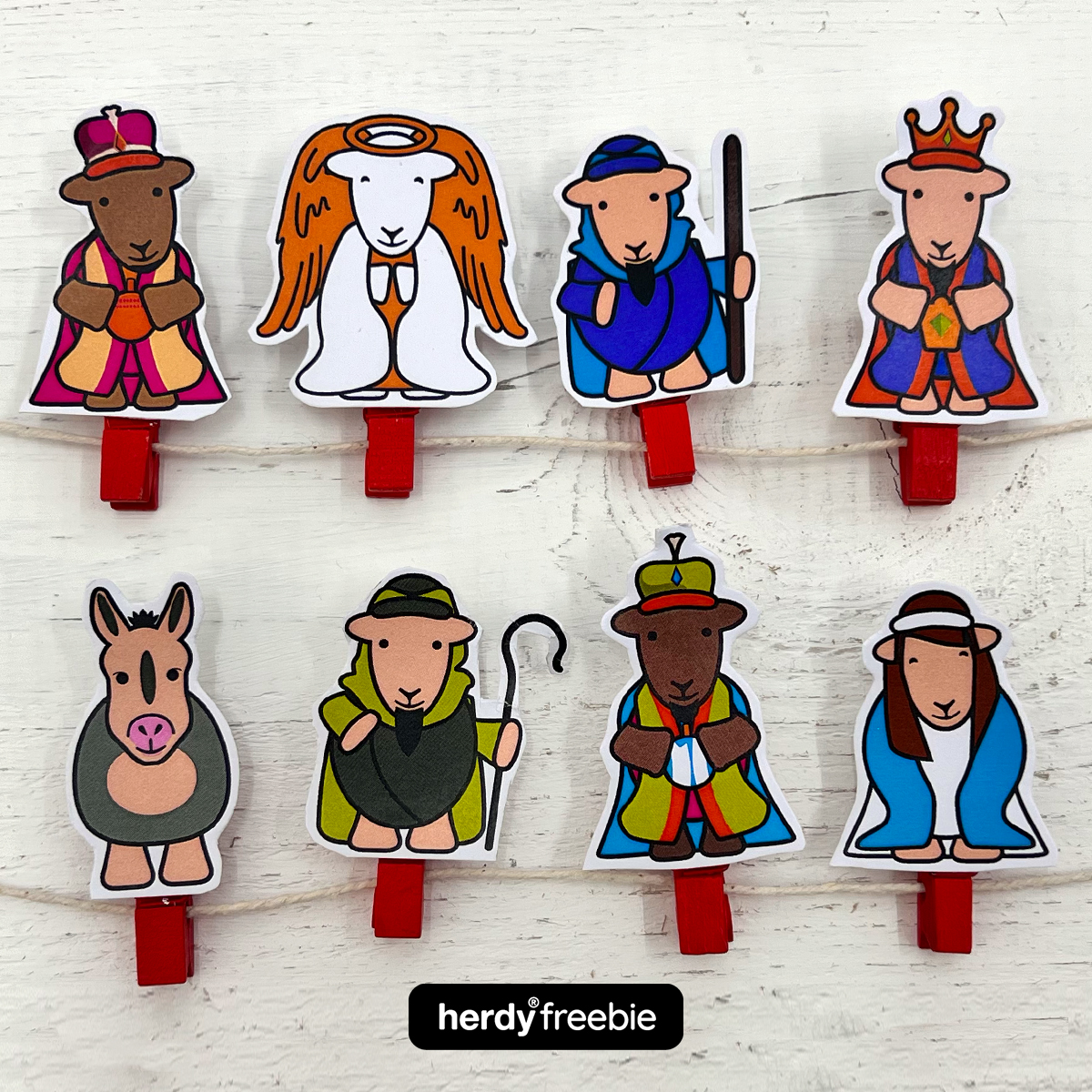 Herdy Nativity Christmas Pegs - The Herdy Company