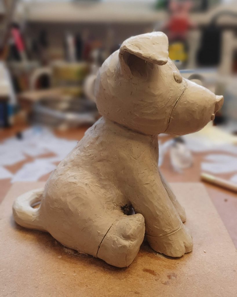 Clay model of a Sheppy soft toy