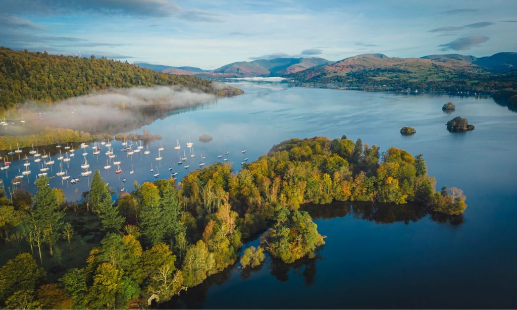 Autuminal scene overlooking Lake Windermere